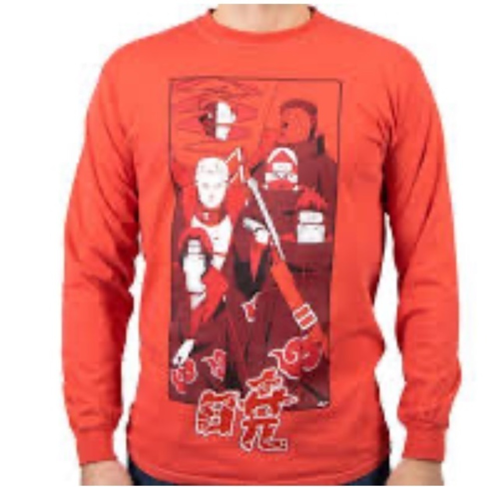 Naruto Akatsuki Long Sleeve T-Shirt Size Medium